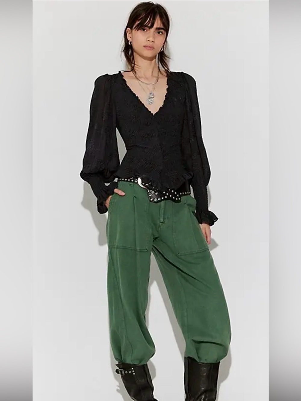 Free People smoked long sleeve top